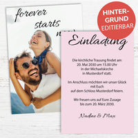Einladung zur Hochzeit: Forever starts now mit Foto