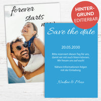 Save the Date Karten: Forever starts now mit Foto