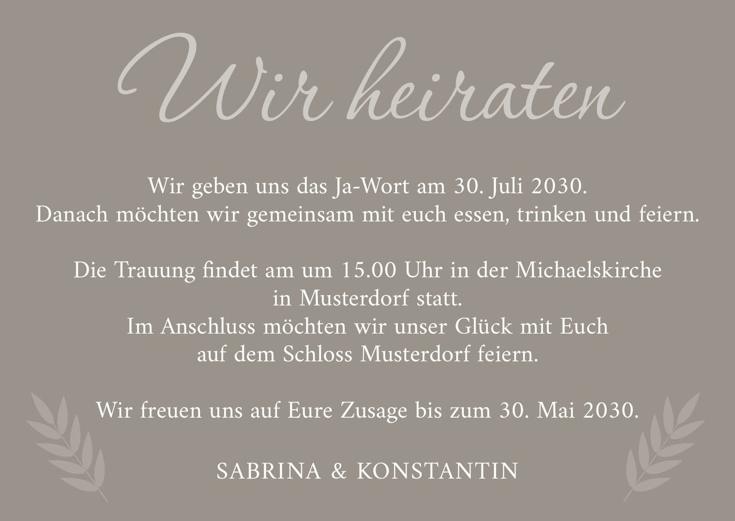 Einladung zur Hochzeit: Urlaubsfoto in Limestone