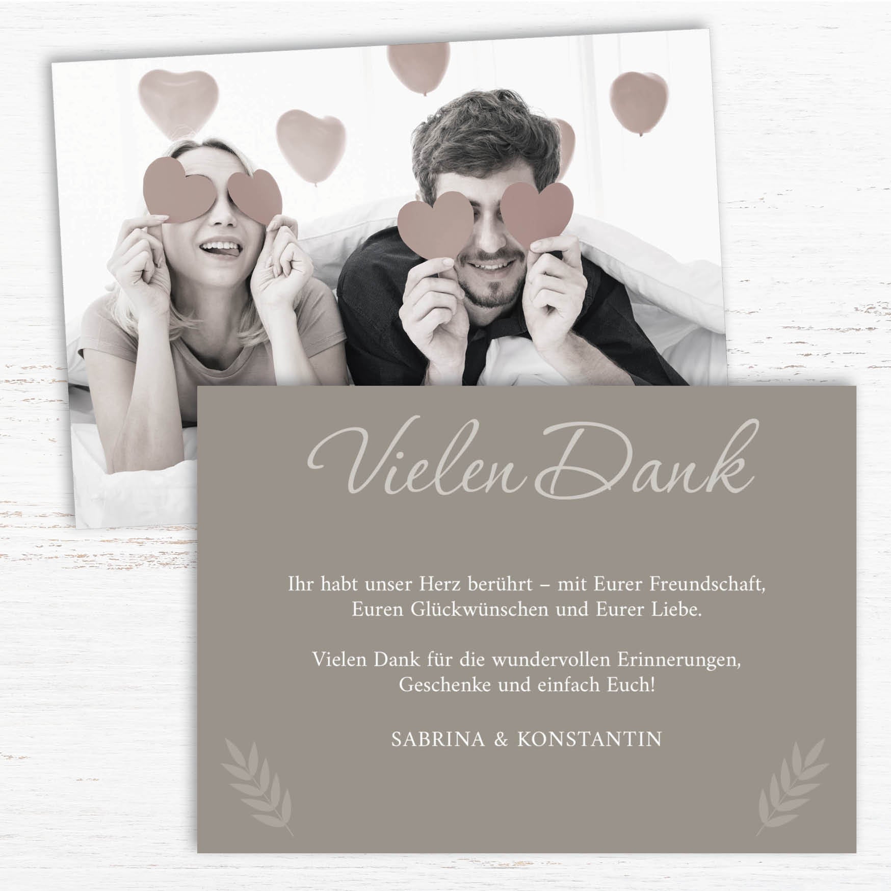 Danksagungskarten zur Hochzeit: Urlaubsfoto in Limestone