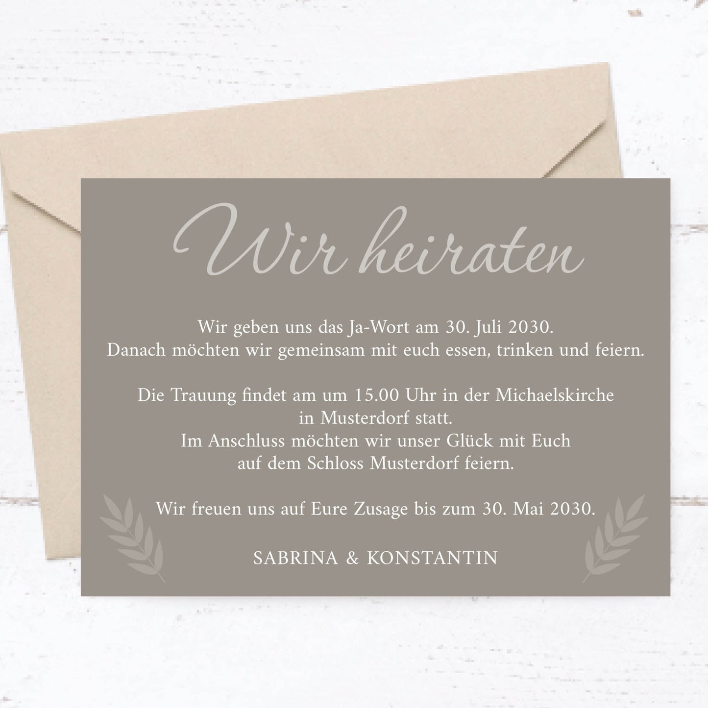 Einladung zur Hochzeit: Urlaubsfoto in Limestone