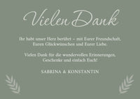 Danksagungskarten zur Hochzeit: Urlaubsfoto in Olive