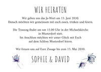 Einladung zur Hochzeit: Floral modern mit Foto