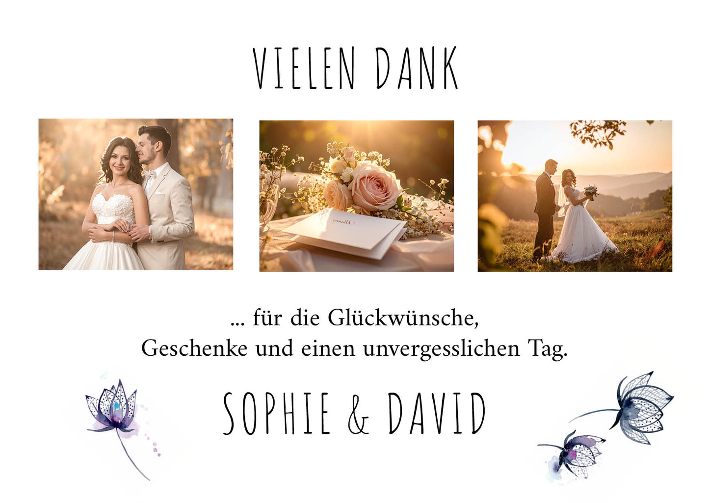 Danksagungskarten zur Hochzeit: Pastell love