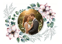 Danksagungskarten zur Hochzeit: Romantic flowers mit Foto