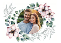 Save the Date Karten: Romantic flowers mit Foto