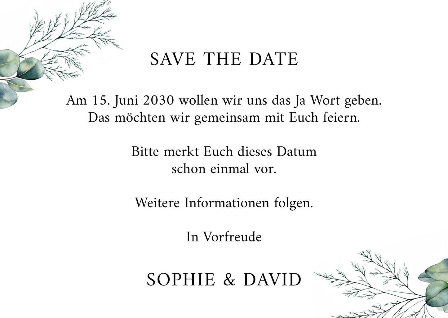 Save the Date Karten: Romantic flowers mit Foto