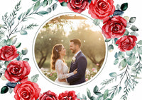 Danksagungskarten zur Hochzeit: Romantische Rosen mit Foto