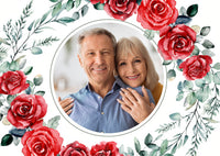 Danksagungskarte zur Silbernen Hochzeit: Romantische Rosen mit Foto