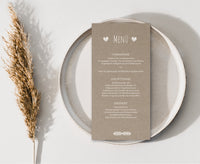 Menükarten: Rustikal mit Herz