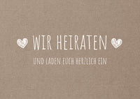 Einladung zur Hochzeit: Rustikal mit Herz - Postkarte