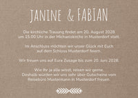 Einladung zur Hochzeit: Rustikal mit Herz - Postkarte