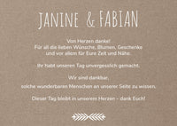 Danksagungskarte zur Hochzeit: Rustikal mit Herz