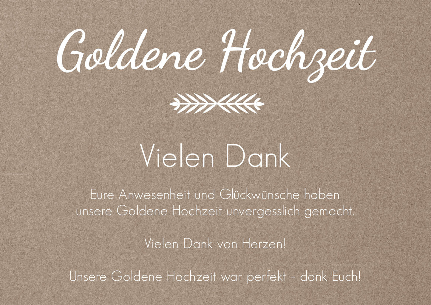 Danksagungskarte zur Goldenen Hochzeit: Rustikal mit Herzfoto