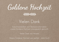 Danksagungskarte zur Goldenen Hochzeit: Rustikal mit Herzfoto