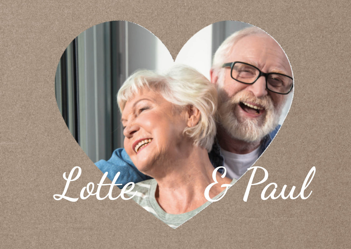 Danksagungskarte zur Silbernen Hochzeit: Rustikal mit Herzfoto