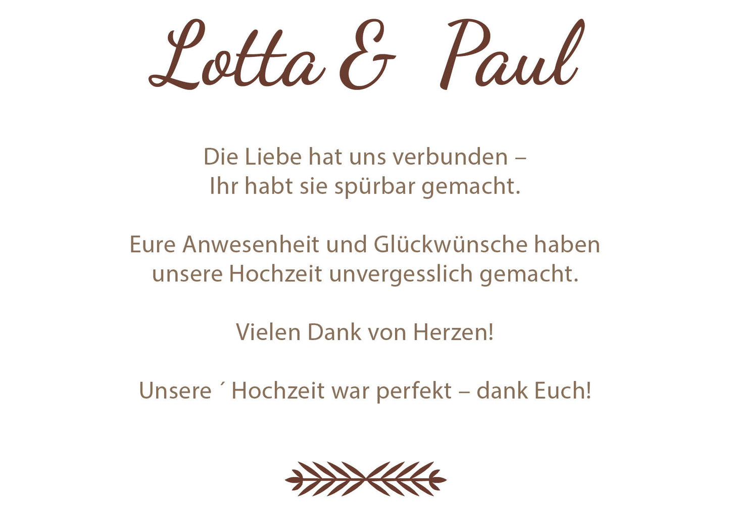 Danksagungskarte zur Hochzeit: Rustikal mit Herzfoto