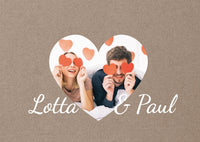 Danksagungskarte zur Hochzeit: Rustikal mit Herzfoto