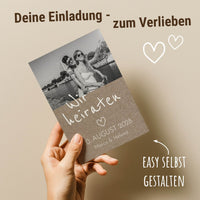 Einladung Hochzeit Rustikal – Karte mit Foto | Vintage Stil