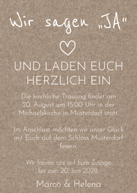 Einladung Hochzeit Rustikal – Karte mit Foto | Vintage Stil