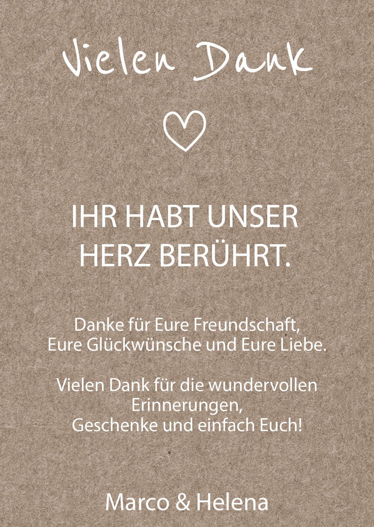 Danksagungskarten zur Hochzeit: Rustikal mit Foto