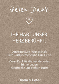 Danksagungskarte zur Silbernen Hochzeit: Rustikal mit Foto