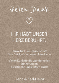 Danksagungskarte zur Goldenen Hochzeit: Rustikal mit Foto