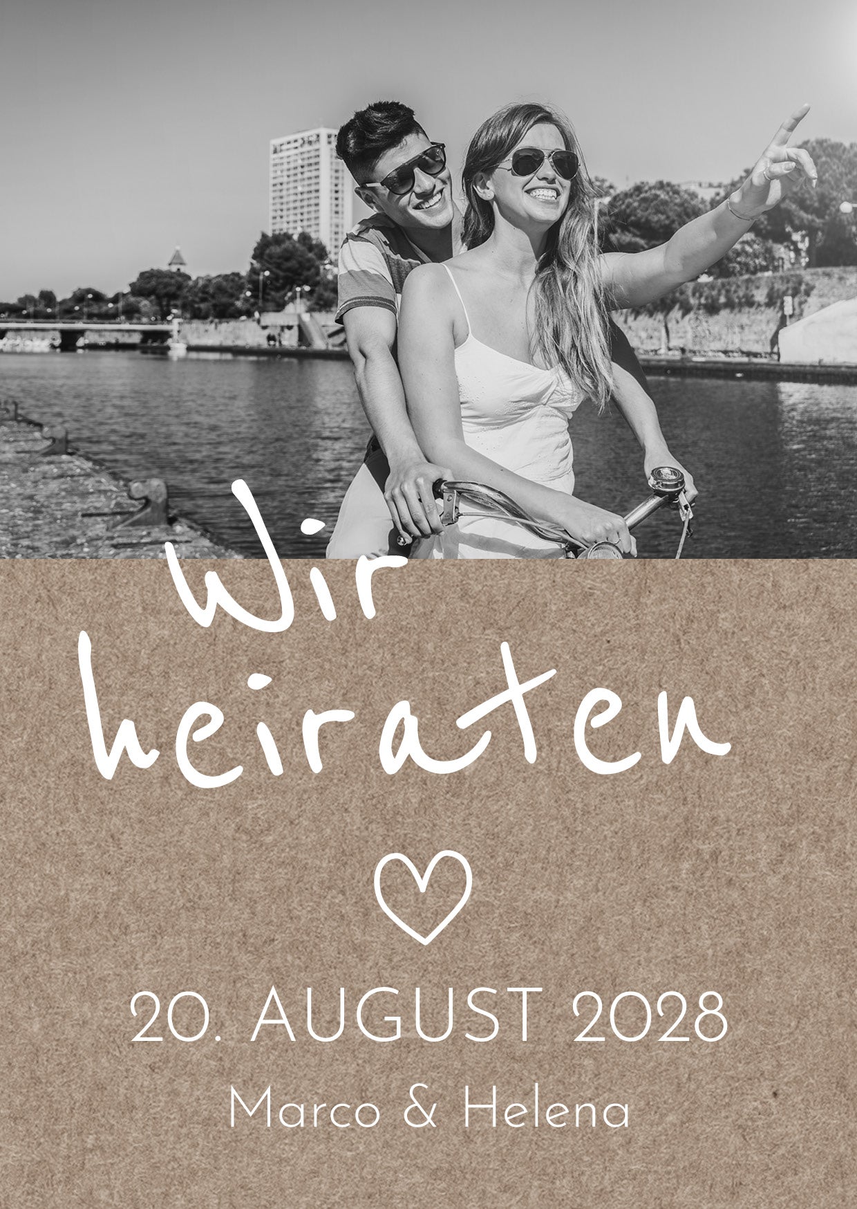 Einladung Hochzeit Rustikal – Karte mit Foto | Vintage Stil