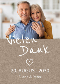 Danksagungskarte zur Silbernen Hochzeit: Rustikal mit Foto