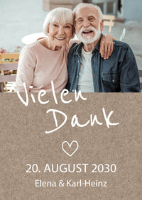 Danksagungskarte zur Goldenen Hochzeit: Rustikal mit Foto