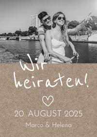 Einladung Hochzeit Rustikal – Karte mit Foto | Vintage Stil - Individuelle Einladung