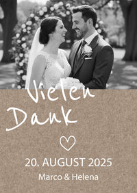 Danksagungskarten zur Hochzeit: Rustikal mit Foto