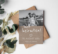 Einladung zur Hochzeit: Rustikal mit Foto