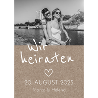 Einladung zur Hochzeit: Rustikal mit Foto
