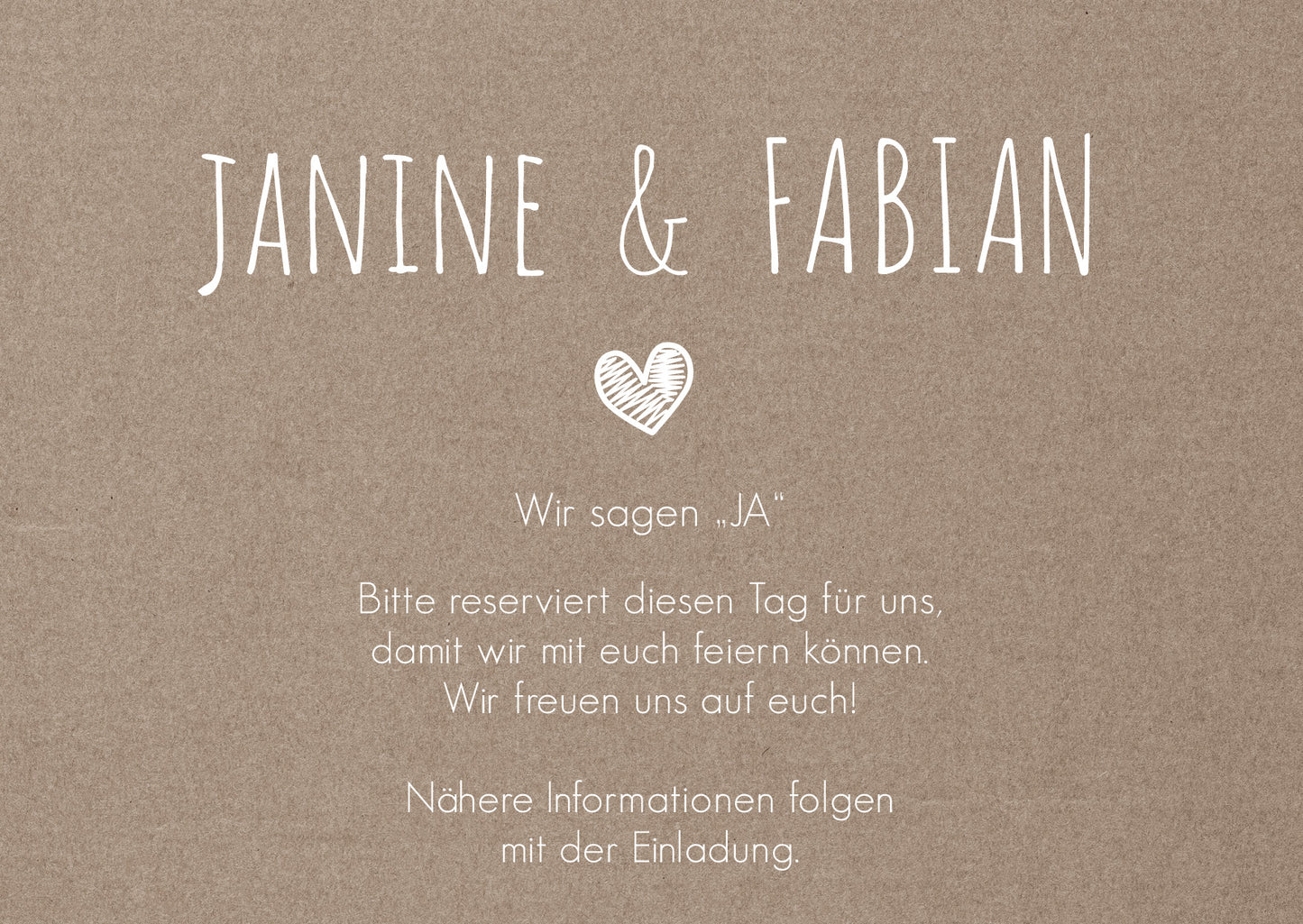 Save the Date Karten: Rustikal mit Herz - Individuelle Einladung