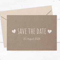 Save the Date Karten: Rustikal mit Herz - Individuelle Einladung