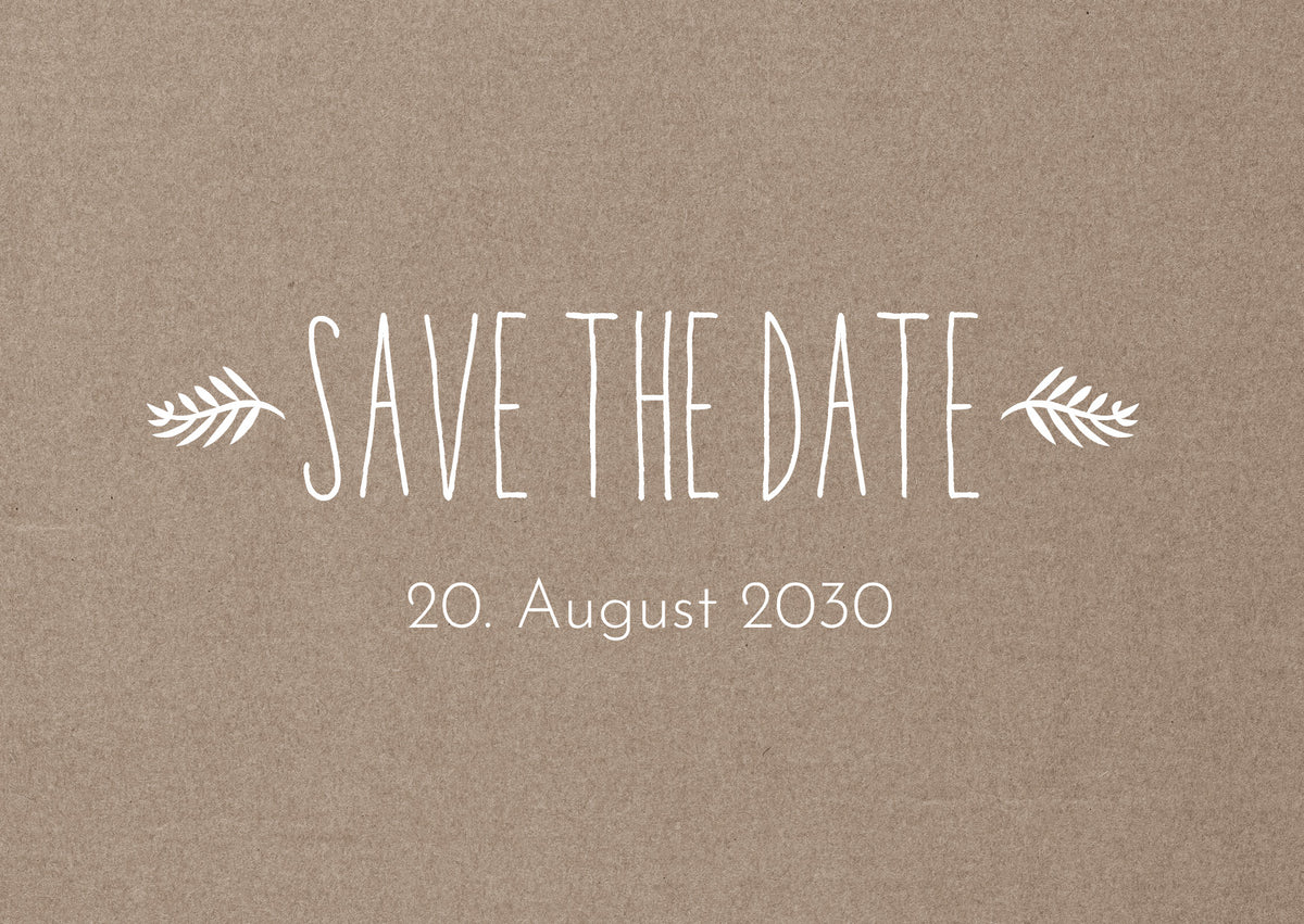 Save the Date Karten Hochzeit – Rustikale Einladungen mit Oliven Zweigen