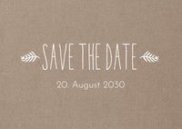 Save the Date Karten Hochzeit – Rustikale Einladungen mit Oliven Zweigen