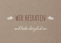 Einladung zur Hochzeit: Rustikal braun - Postkarte