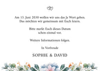 Save the Date Karten: Aquarell flower