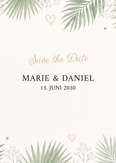 Save the Date Hochzeit „Botanical“ – Stilvolle Vorankündigung mit floraler Eleganz