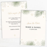Save the Date Hochzeit „Botanical“ – Stilvolle Vorankündigung mit floraler Eleganz
