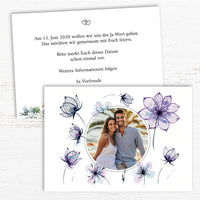 Save the Date Karten: Floral modern mit Foto