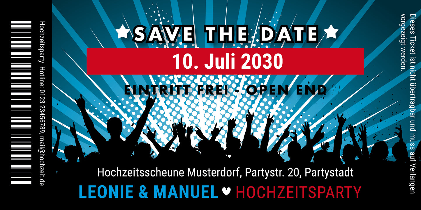 Save the Date Karten: Ticket