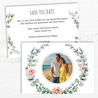 Save the Date Karten: Wild flowers mit Foto