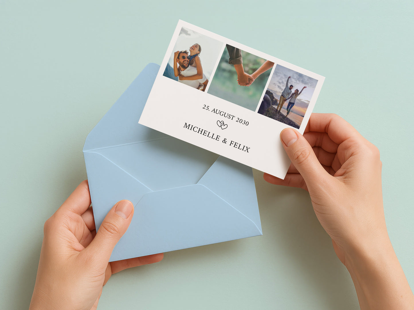 Einladung Hochzeit – Romantische Einladungskarte True Love | Personalisierte Hochzeitskarte