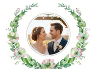 Danksagungskarten zur Hochzeit: Zarte Blüten mit Foto