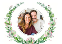 Danksagungskarte zur Silbernen Hochzeit: Zarte Blüten mit Foto