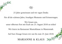 Einladung zur Silbernen Hochzeit: Zarte Blüten mit Foto