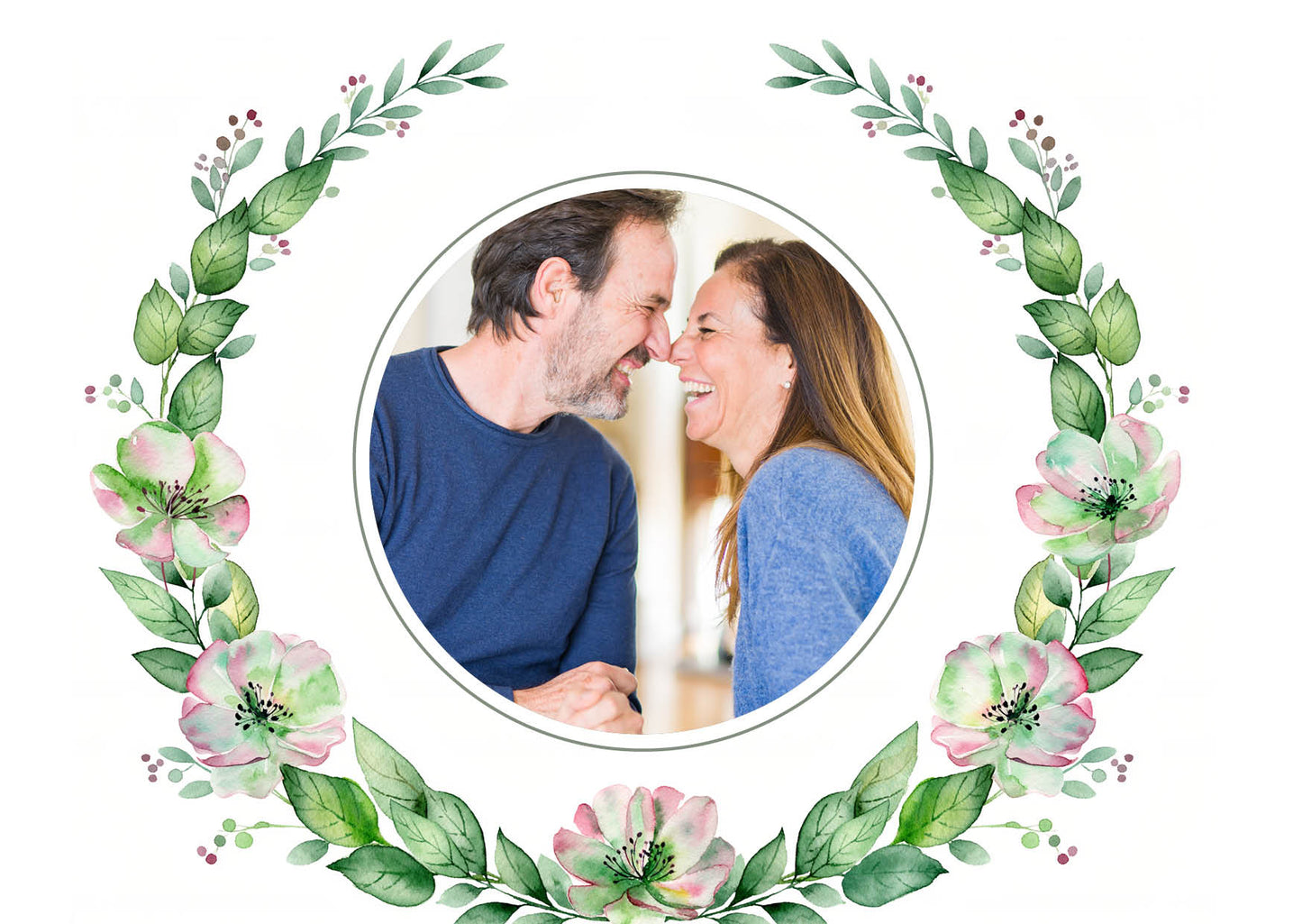 Einladung zur Silbernen Hochzeit: Zarte Blüten mit Foto